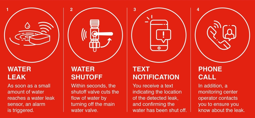 Water detector and valve shutoff explained