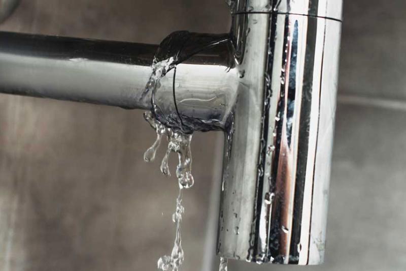 Water leaks faulty tap